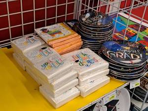 lot 1924 image: Lot of (14) Assorted Graduation Party Supplies - Napkins, Invitations