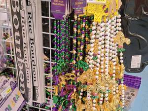 lot 1967 image: Assorted Mardi Gras Party Supplies - Necklaces, Signs