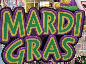 lot 1972 image: Lot of (3) Mardi Gras Wall Signs