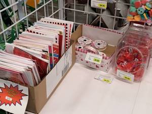 lot 2018 image: Assorted Valentines Day Supplies - Cards  Envelopes, Ribbons, Lip Whistles