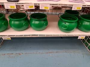 lot 2010 image: Lot of (6) Dh Plastic Leprechan Pots
