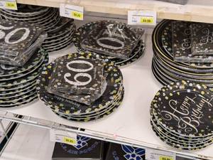 lot 2038 image: Assorted Party Plates and Napkins - 50th and 60th Birthday