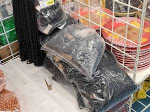 lot 2108 image: Lot of (7 Bags) Black Pearl Mardi Gras Beads 120-count