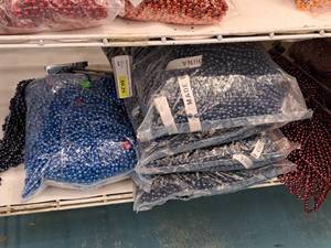 lot 2112 image: Lot of (5 Bags) Navy Blue Mardi Gras Beads 120-count