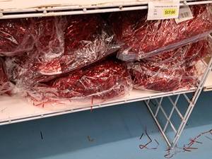 lot 2169 image: Lot of (15 Bags) Red Metallic Krsytal Shred