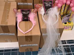lot 2237 image: Lot of (2 Cases) Wiggly Willie Boppers (one case with and one without veil) 12-count ( 24 total items )
