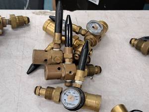 lot 2404 image: Lot of (5) Helium Tank Regulator Valve Parts (Used)