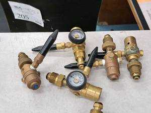 lot 2405 image: Lot of (5) Helium Tank Regulator Valve Parts (Used)