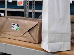 lot 2285 image: Lot of (1 Bundle) White Paper Bags 500-count 6-14x4x12-14 #8