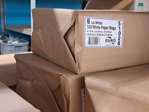 lot 2287 image: Lot of (2 Bundles) White Paper Bags 500-count 6-18x4-12x12-716 #8