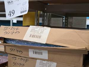 lot 2292 image: Lot of (2 Boxes) Tie-Died Striped Wrapping Paper (4 packsbox, 200ctpack) 20x30