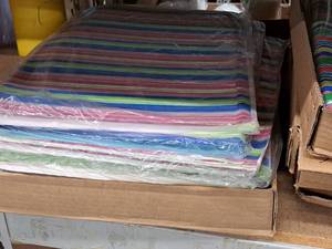 lot 2304 image: Lot of (9 Reams - 200ctream) Cabana Striped themed Tissue Wrap 20x30