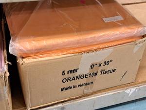 lot 2309 image: Lot of (6 Reams - 200ctream) Orange Tissue Wrap 20x30