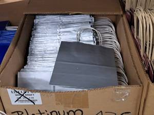 lot 2314 image: Lot of (130) Platinum Gift Bags 8-14x4-34x10-14