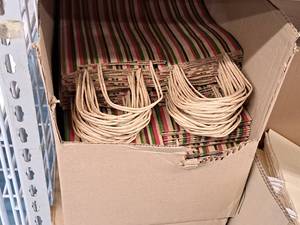 lot 2331 image: Lot of (250) Striped Wine Bottle Gift Bags 5-14x3-14x13-12