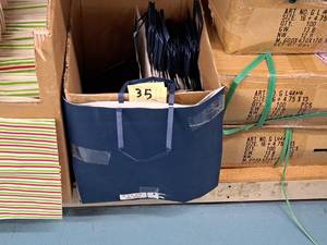 lot 2327 image: Lot of (35) Blue Gift Bags 14x6x14