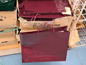 lot 2321 image: Lot of (95) Burgundy Gift Bags 16x4-34x12