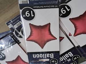 lot 2553 image: Lot of (8) 19 Chrome Red Star Balloons