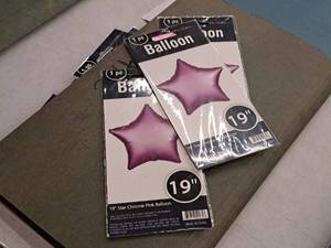 lot 2556 image: Lot of (13) 19 Chrome Pink Star Balloons
