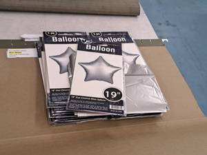 lot 2564 image: Lot of (7) 19 Chrome Silver Star Balloons