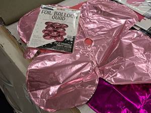 lot 2583 image: Lot of (8 Packs) Baby Pink Foil Balloon Quad Balloons 4-count ( 32 Total Items ) 12x12