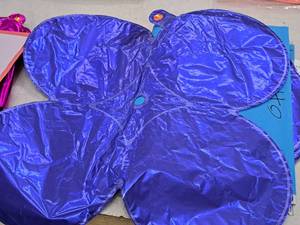 lot 2590 image: Lot of (40) Purple Foil Balloon Quad Balloons 12x12