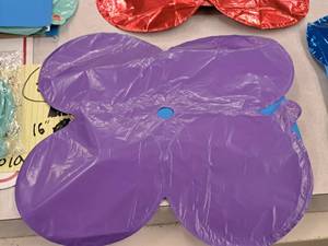 lot 2594 image: Lot of (37) Lavendar Foil Balloon Quad Balloons 12x12