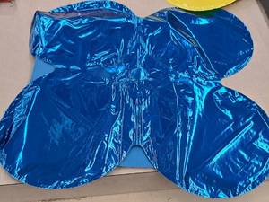 lot 2596 image: Lot of (18) Blue Foil Balloon Quad Balloons 12x12