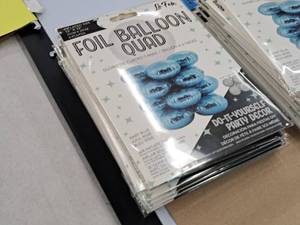 lot 2600 image: Lot of (6 Packs) Baby Blue Foil Balloon Quad Balloons 4-count ( 24 Total Items ) 12x12
