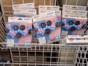 lot 2444 image: Lot of (9 Boxes) Gemar Grazie Pink and Blue DIY Balloon Garland Kits