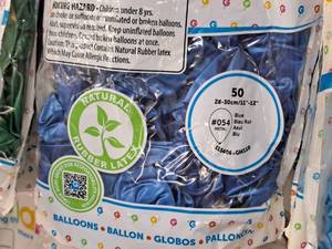 lot 2454 image: Lot of (7 Packs) Gemar 12 Blue Metallic Latex Balloons 50-count ( 350 Total Items )