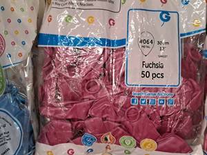 lot 2456 image: Lot of (13 Packs) Gemar 12 Fuscia Metallic Latex Balloons 50-count ( 650 Total Items )