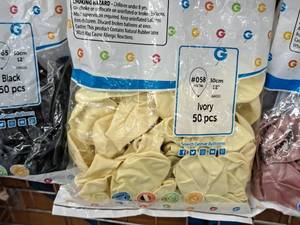 lot 2460 image: Lot of (9 Packs) Gemar 12 Ivory Metallic Latex Balloons 50-count ( 450 Total Items )
