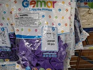 lot 2463 image: Lot of (15 Packs) Gemar 12 Lavendar Latex Balloons 50-count ( 750 Total Items )