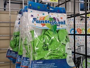 lot 2469 image: Lot of (9 Packs) Funsational 12 Light Green Latex Balloons 50-count ( 450 Total Items )