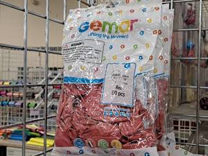 lot 2471 image: Lot of (6 Packs) Gemar 12 Red Latex Balloons 50-count ( 300 Total Items )