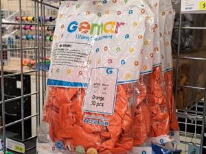 lot 2472 image: Lot of (7 Packs) Gemar 12 Orange Latex Balloons 50-count ( 350 Total Items )