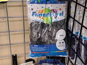 lot 2475 image: Lot of (3 Packs) Funsational 12 Black Latex Balloons 50-count ( 150 Total Items )