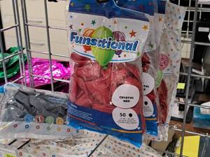 lot 2476 image: Lot of (4 Packs) Funsational 12 Crystal Red Latex Balloons 50-count ( 200 Total Items )