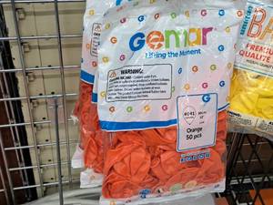 lot 2479 image: Lot of (8 Packs) Gemar 12 Orange Latex Balloons 50-count ( 400 Total Items )