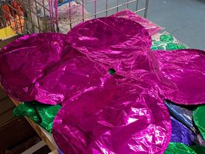 lot 2604 image: Lot of (33) Pink Foil Balloon Quad Balloons 25x25