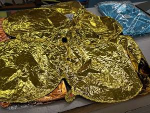 lot 2620 image: Lot of (23) Yellow Foil Balloon Quad Balloons 25x25