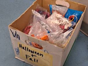 lot 2511 image: Box of Assorted HalloweenFallValentines Balloons (Over 12 Packs)