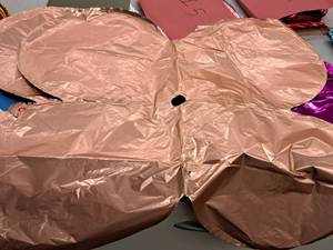 lot 2632 image: Lot of (16) Rose Gold Foil Balloon Quad Balloons 30x30