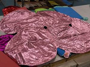 lot 2635 image: Lot of (15) Baby Pink Foil Balloon Quad Balloons 30x30