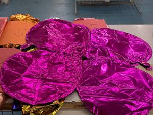 lot 2636 image: Lot of (25) Purple Foil Balloon Quad Balloons 30x30