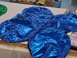 lot 2643 image: Lot of (25) Blue Foil Balloon Quad Balloons 30x30