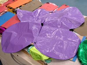 lot 2641 image: Lot of (11) Lavendar Foil Balloon Quad Balloons 30x30