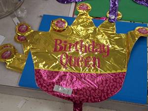 lot 2644 image: Lot of (10) Happy Birthday Queen Balloons 15x13