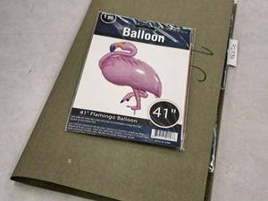 lot 2648 image: Lot of (8) 41 Helium Balloons - Flamingo